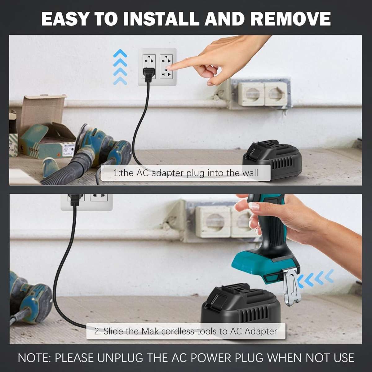 500W AC to DC Converter for Makita 18V Cordless Tools 110V to 18V Adapter Power