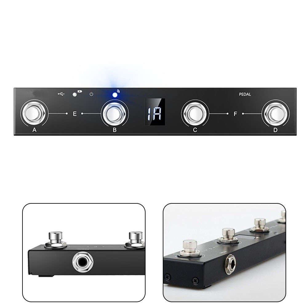Portable Chocolate For MIDI Footswitch Controller Rechargeable 4Buttons Pedal