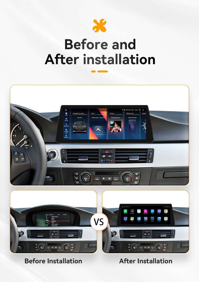 For BMW 3 Series E90 CIC 2009-2012 10.25"Android 13 GPS Stereo Radio Carplay 2GB