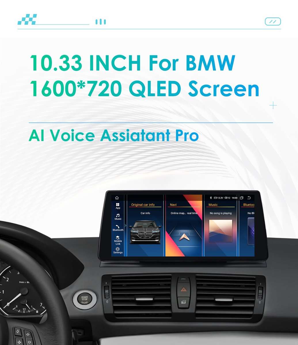Gps Radio 8Core 6+64G 10.33" for BMW 1 E81 E82 E88 2006-12 Carplay Navi WIFI DSP