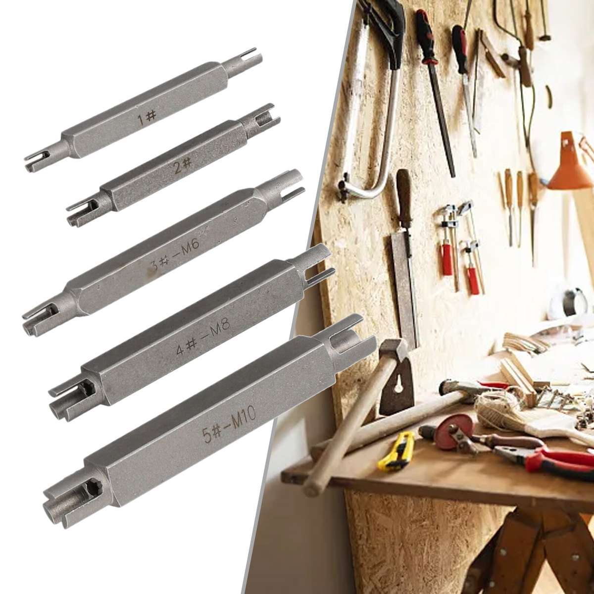 Broken Screw Head Taps Set 5PCS Double Ended Screw Tap Extractor M4-M10