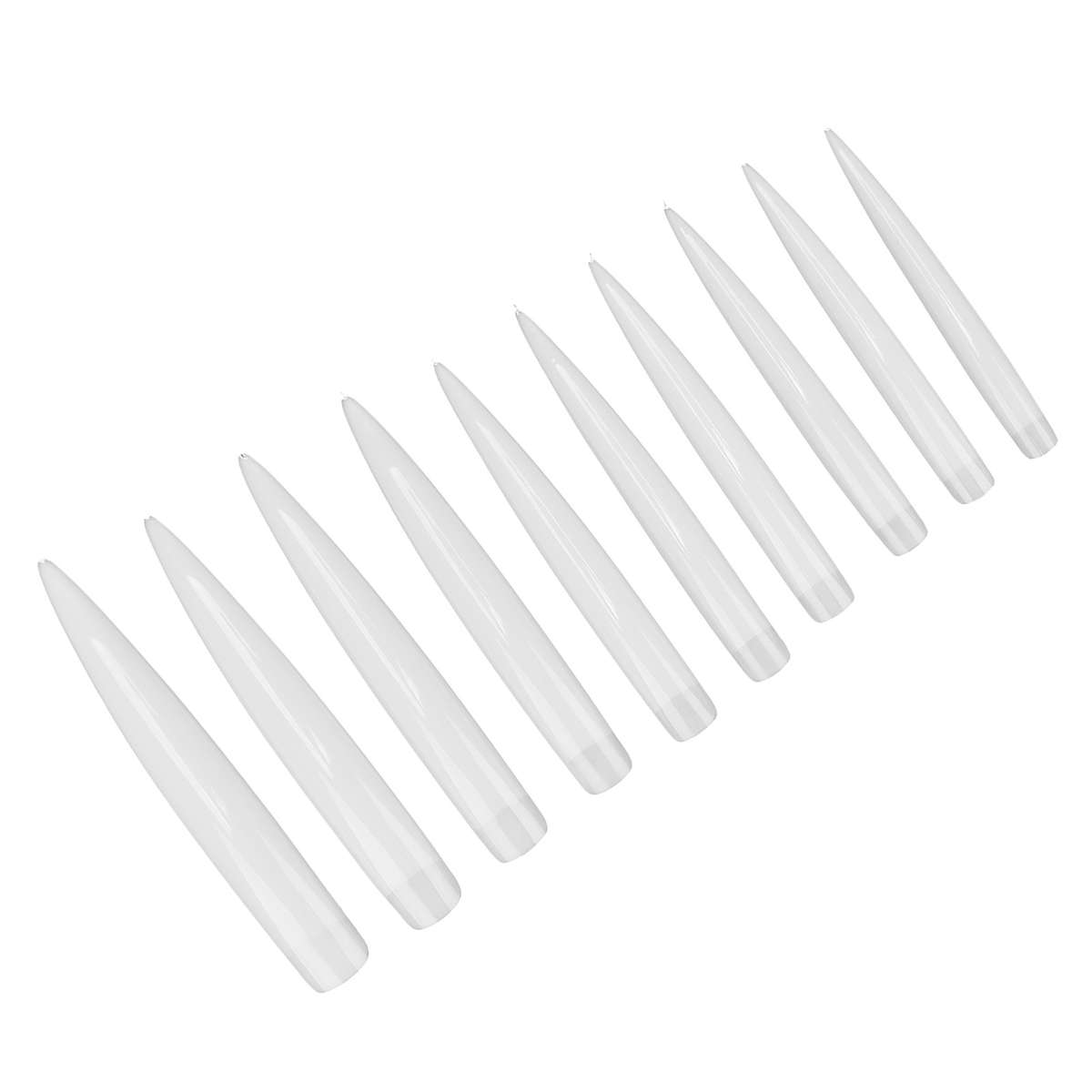 10pcs Professional Long Pointed Nail Tip Home Salon Fake False Nail Set Mani CHW