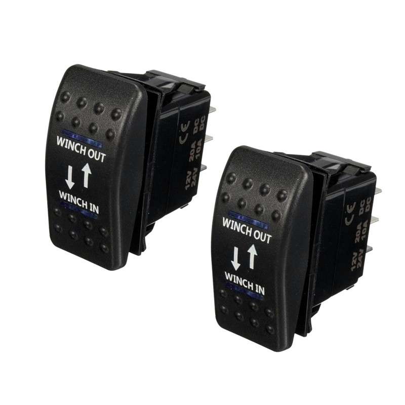 2x 7-Pin 12V/24V On-Off-On LED Rocker Toggle Switch Fit For Car Boat RV ATV