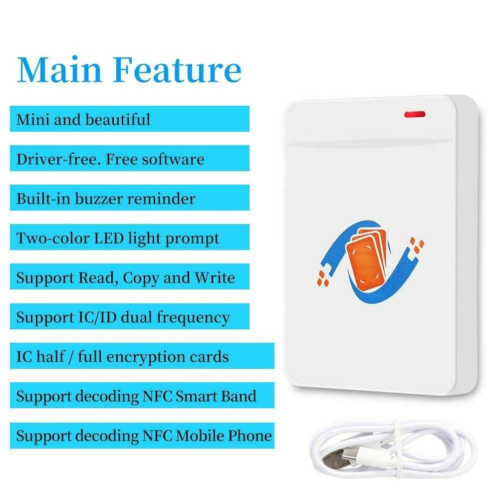 RFID Copier 125KHz 13.56MHz Card Reader Dual Frequency Duplicator Reader Writer