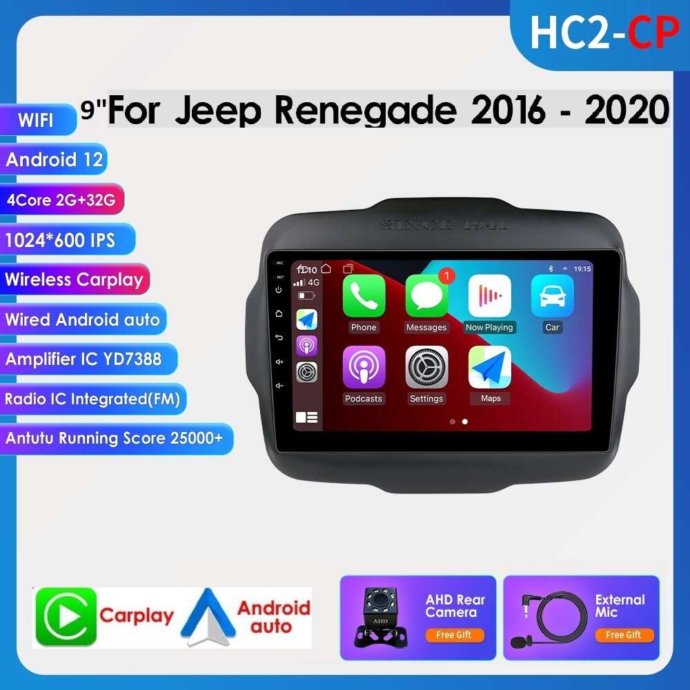 For Jeep Renegade 2016-2020 Android12 Car Radio Stereo Carplay GPS Player+Camera