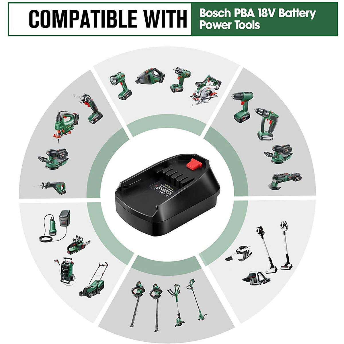 Adapter For Bosch BAT Series 18V Li-ion Battery Convert to PBA Series Power Tool