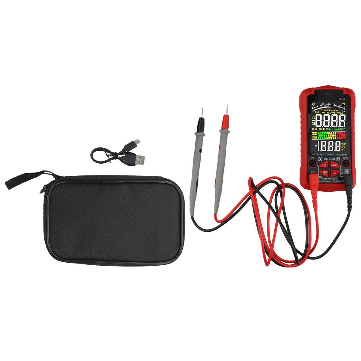 Smart Digital Multimeter USB Rechargeable TRMS 6000 Counts ACDC Voltmeter