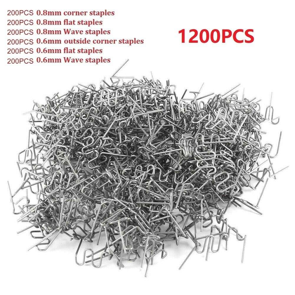 1200PCS 0.6/0.8mm Hot Stapler Staples For Plastic Welder/Car Bumper Repair Kit