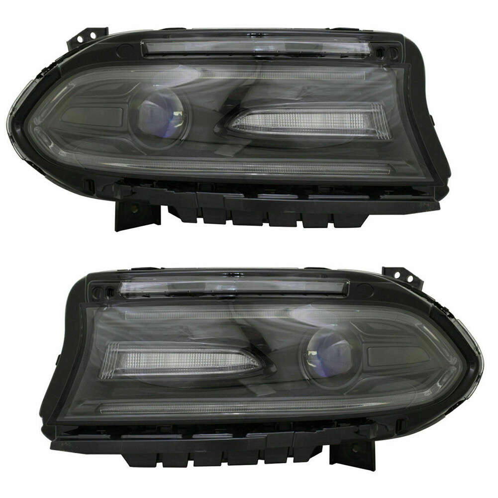 Projector Head Lights Front Lamp Set LED DRL For 2015-2020 Dodge Charger