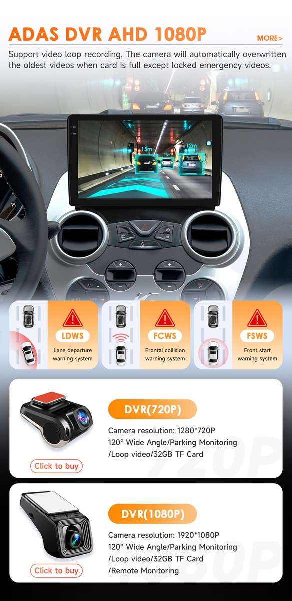 8-Core For Ford Ka 2008-2014 Android14 Car Stereo GPS Navi Radio DSP CarPlay SWC