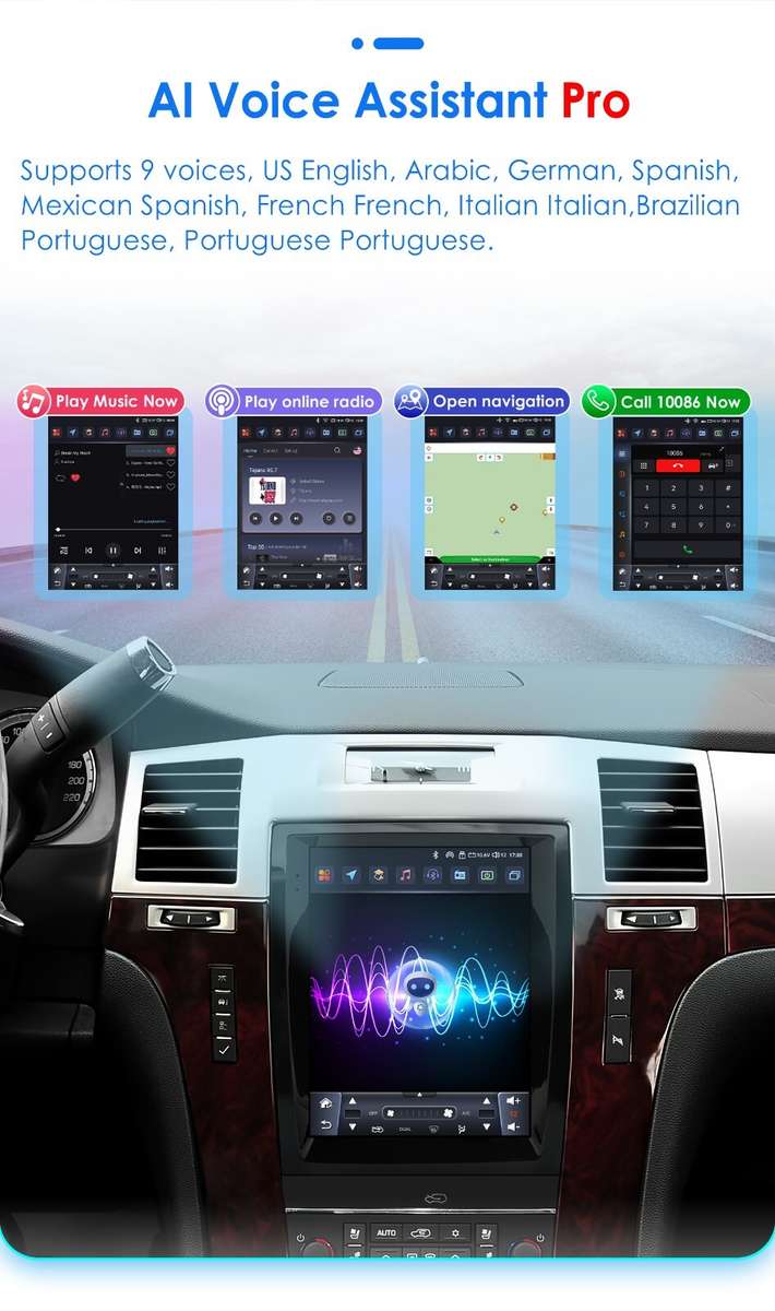 For Cadillac Escalade 2007-14 9.7" TouchScreen Android 13 Car Radio GPS Carplay