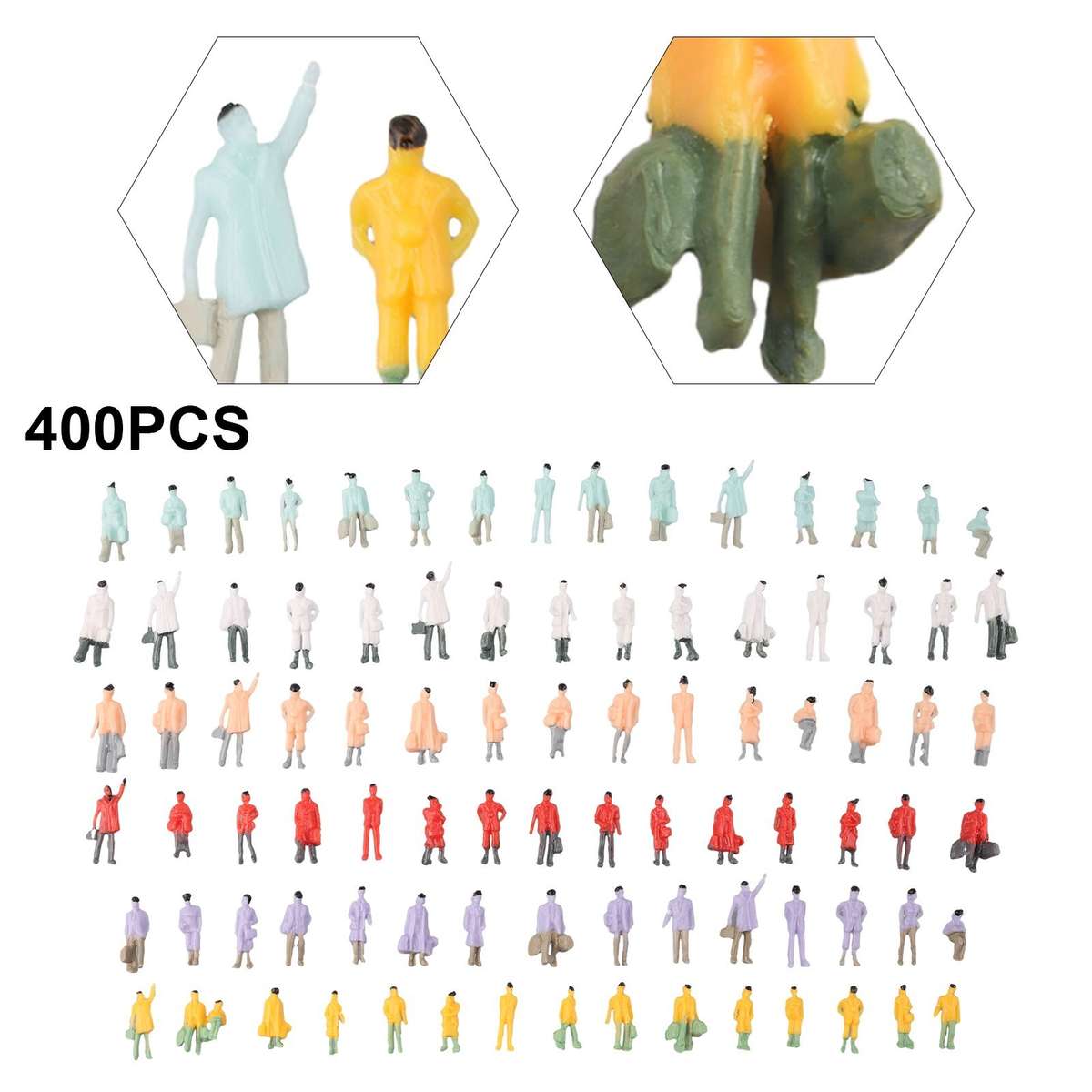 400Pcs Railway Train Layout 1:87 HO Scale Painted Figures Model People Passenger