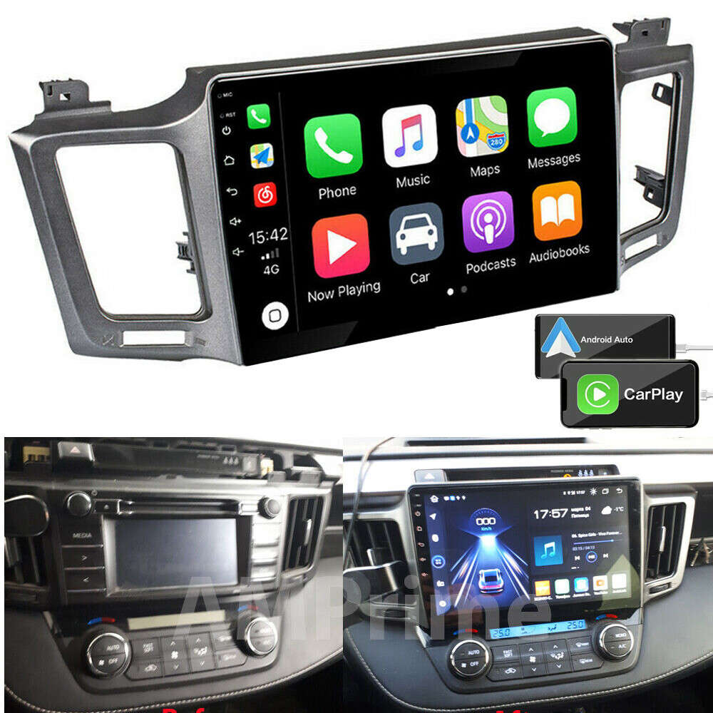 CarPlay Android11 GPS Stereo Radio Wifi For Toyota RAV4 2013 2014 2015 2016 2017