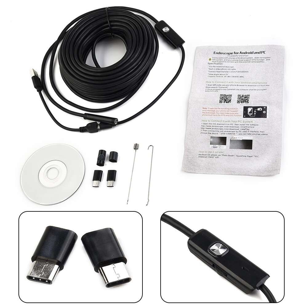 50 FT Pipe Inspection Camera USB Video Sewer Drain Cleaner,Waterp