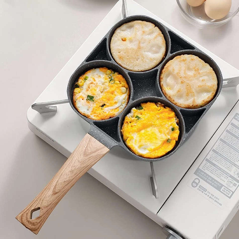 4-Cup Egg Pan Non-stick Frying Pan Pancake Pan Skillet For Breakfast Fried Egg