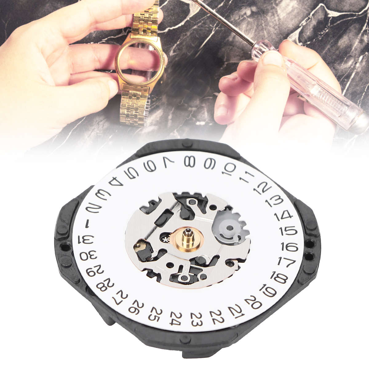 Calendar White Date Display VX32 Quartz Watch Movement Replacement Watch Spa CHW