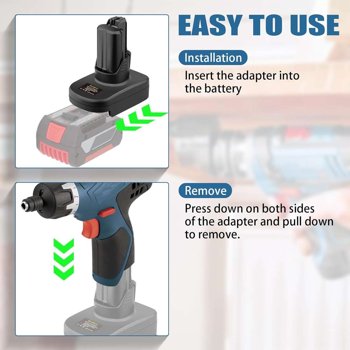 Battery Adapter for Bosch 18V Li-ion Converter to for Bosch 12V 10.8V Power Tool
