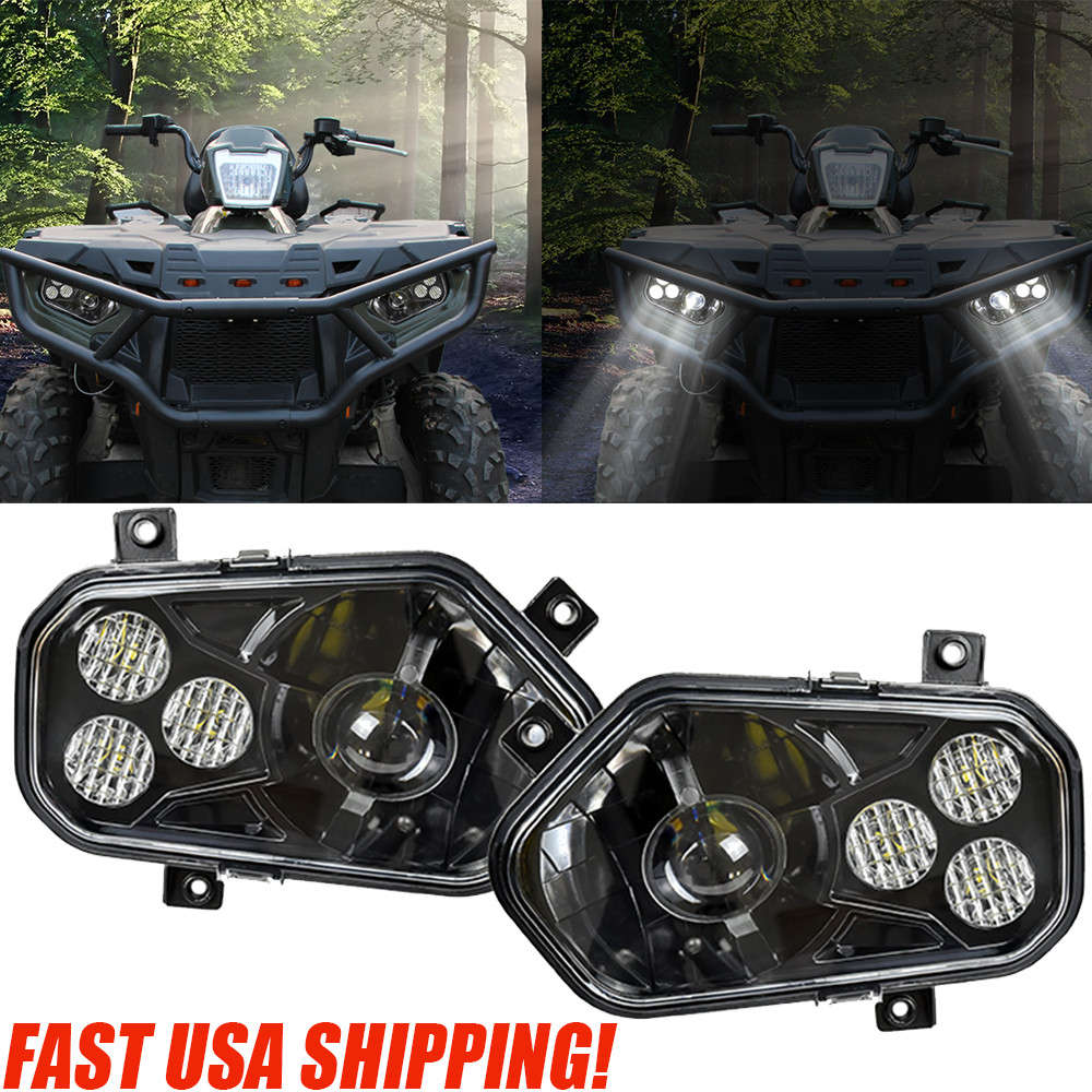 LED Headlight Conversion Replacement Head Lamp for Polaris RZR 800 RZR 900 XP