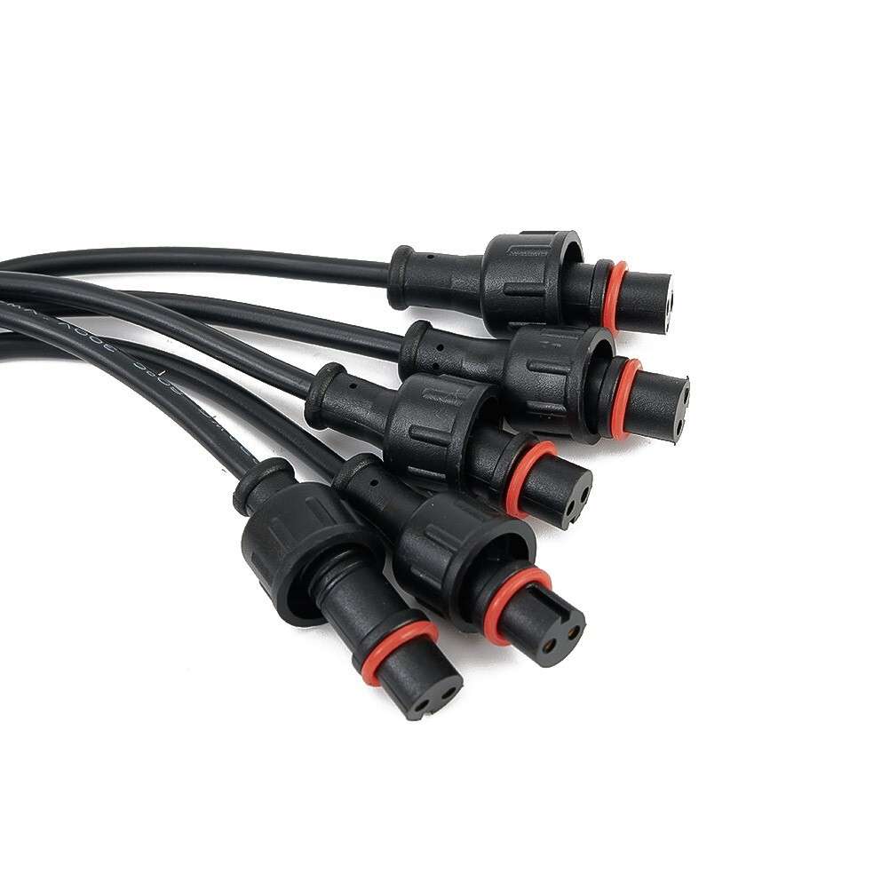 5Pairs 2Pin IP65 Waterproof-Connector 0.3mm Male & Female Black-Cable 22AWG