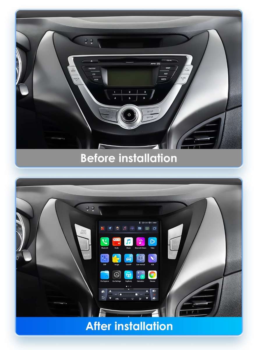 For 2011-13 Hyundai Elantra Stereo Radio 9.7'' Android 13 HeadUnit 6+64GB BTGPS