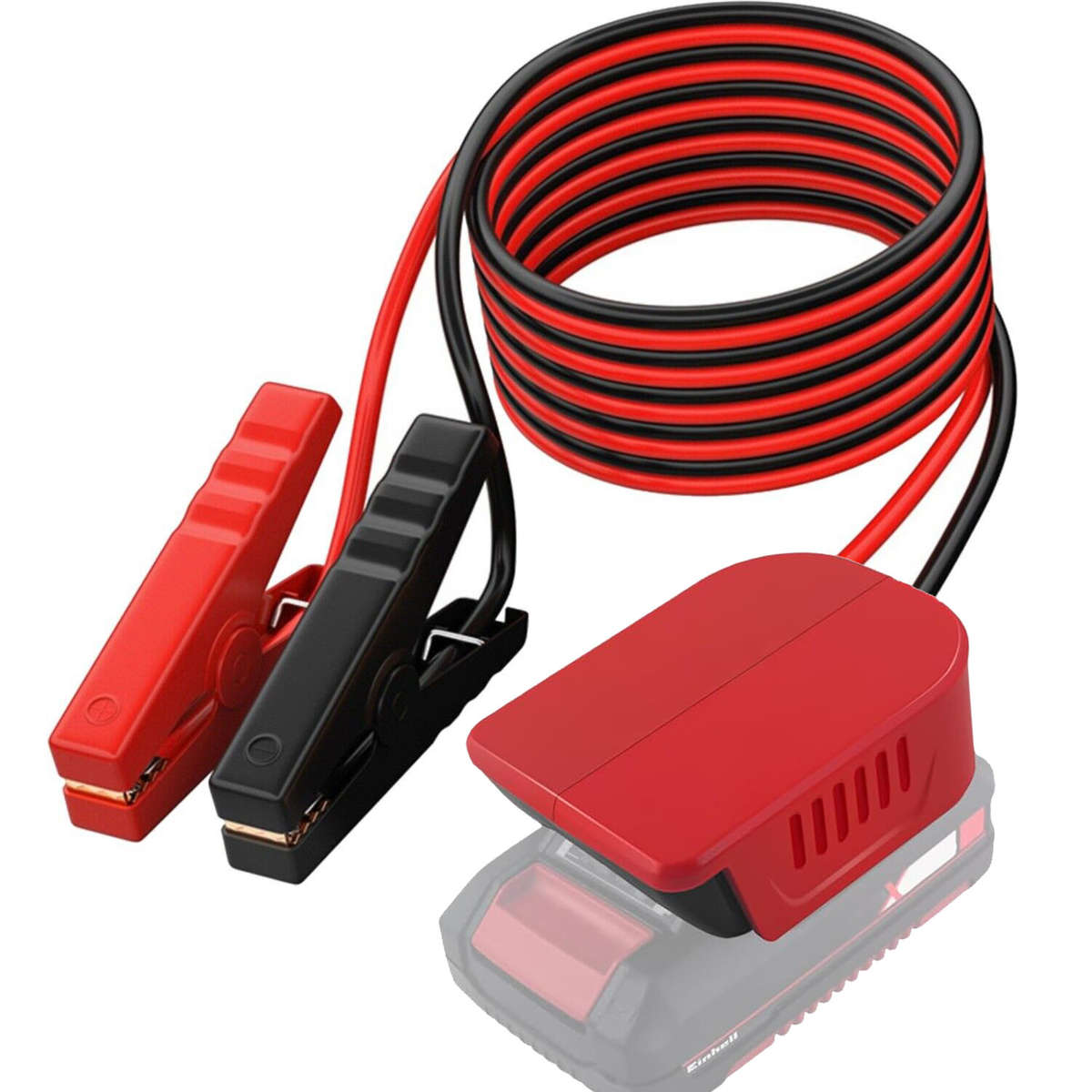 Adapter For Einhell 18V with 6FT Jumper Cable Car Battery Charger Jump Starter