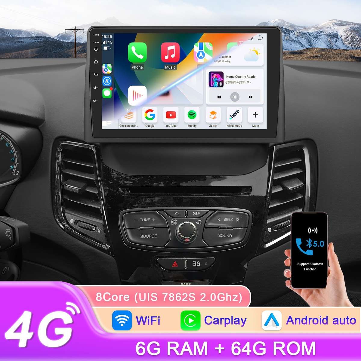 9" Android 13 Car Stereo DSP Head Unit 6+64GB For Ford Fiesta 2009-2016 Wifi SWC