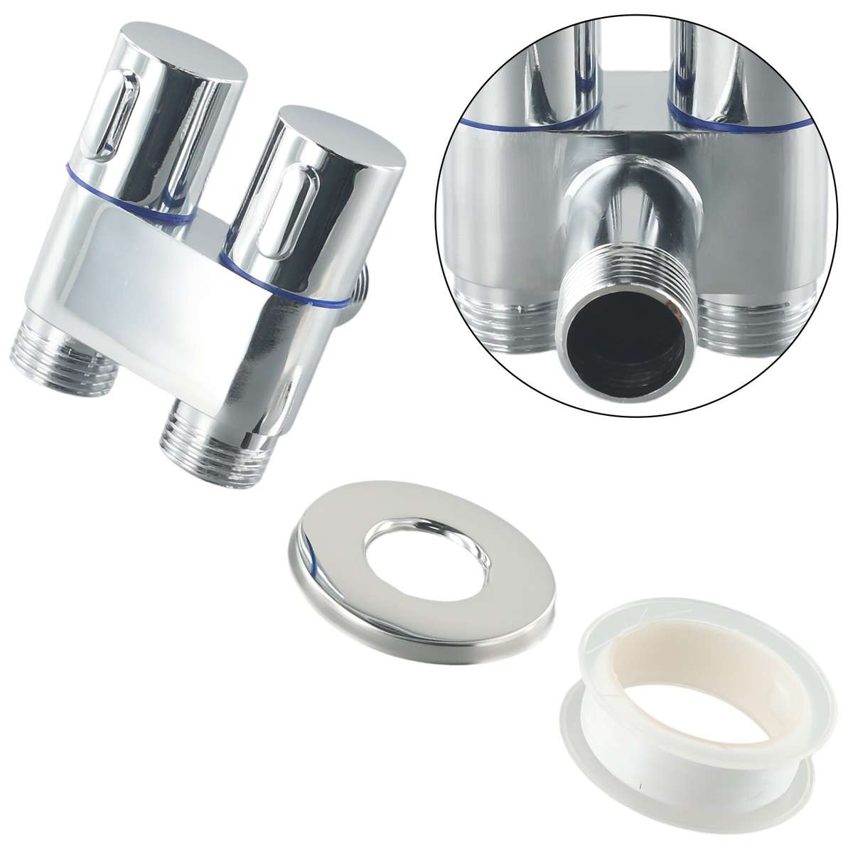 G1/2 1 In 2 Out Dual Control Washing Machine Faucet Toilet Triangle Valve