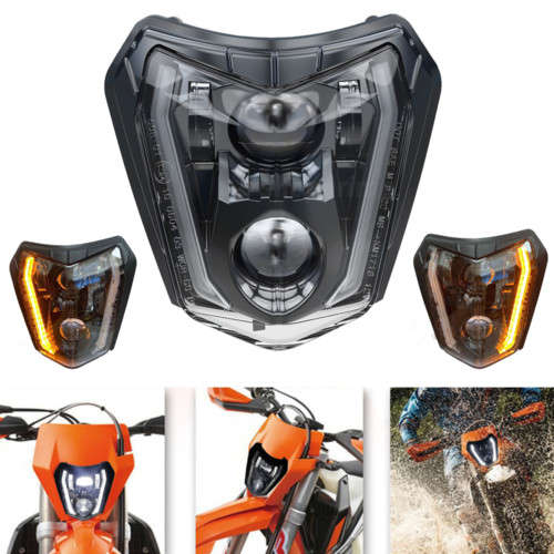 For KTM 250 350 450 500 690 Enduro R SMC-R Headlight Hi/Lo Beam with Turn Signal