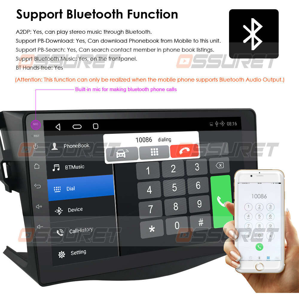 For Toyota RAV4 2007 2008 2009 2010 2011 Android Car Radio CarPlay GPS Bluetooth