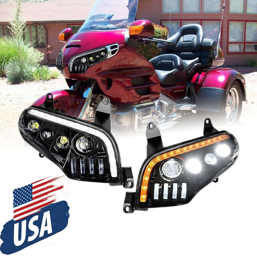 Motorcycle Headlight Assembly Headlamp For Honda GL1800 Goldwing 2001 - 2017