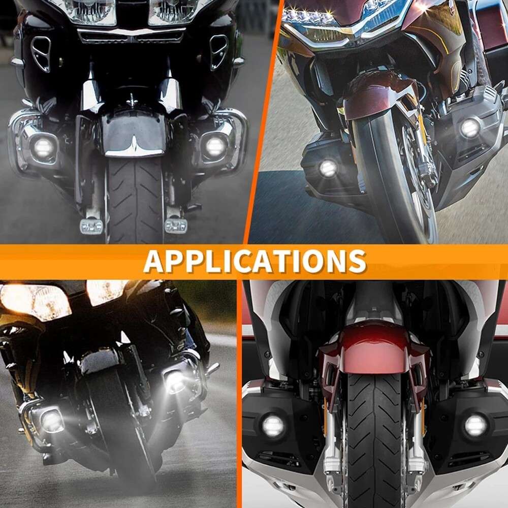 LED Fog Lights with Mounting Bracket DOT Driving Lamp For Honda Goldwing GL1800