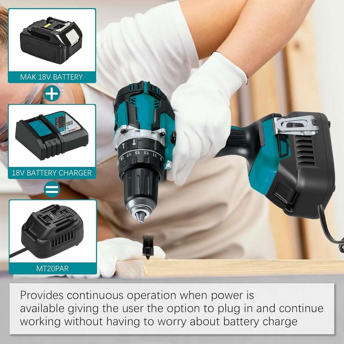 500W AC to DC Converter for Makita 18V Cordless Tools 110V to 18V Adapter Power