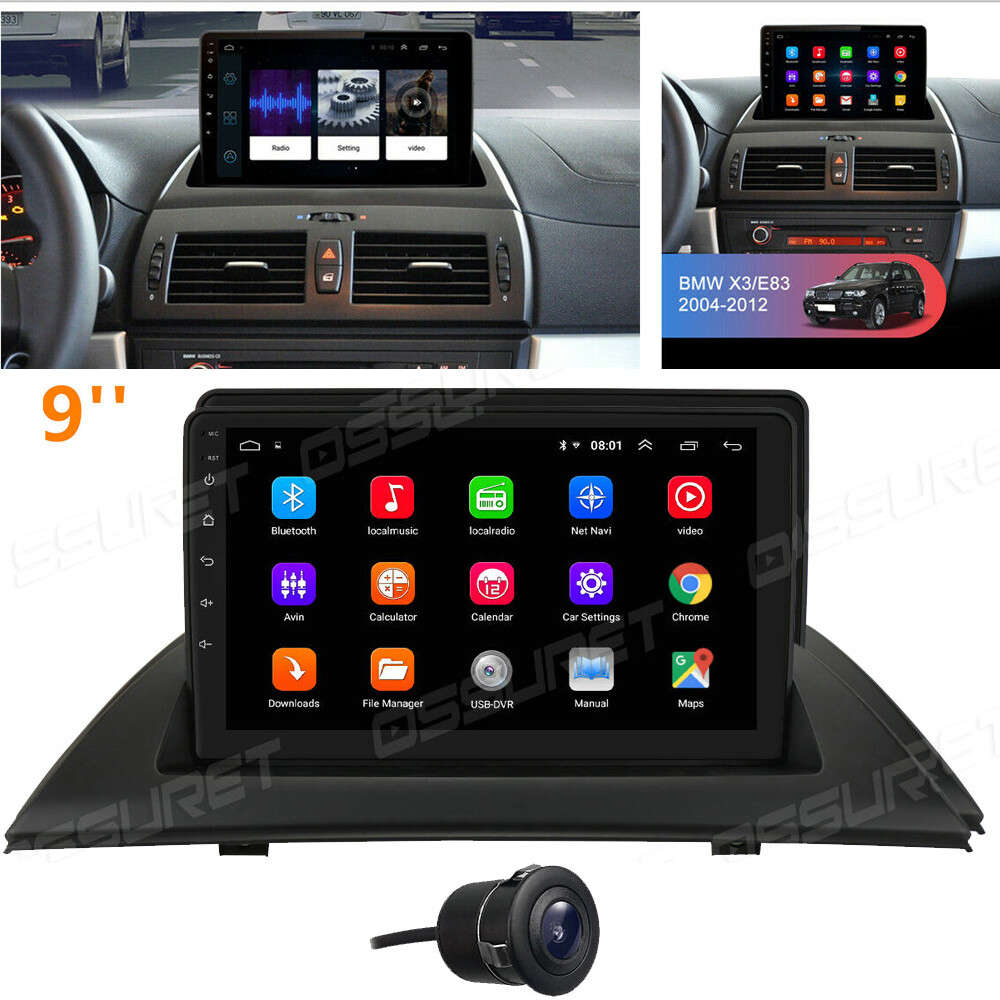 9" Android 9.1 Car Radio GPS Stereo WiFi DAB+ BT Camera For BMW X3 E83 2004-2012