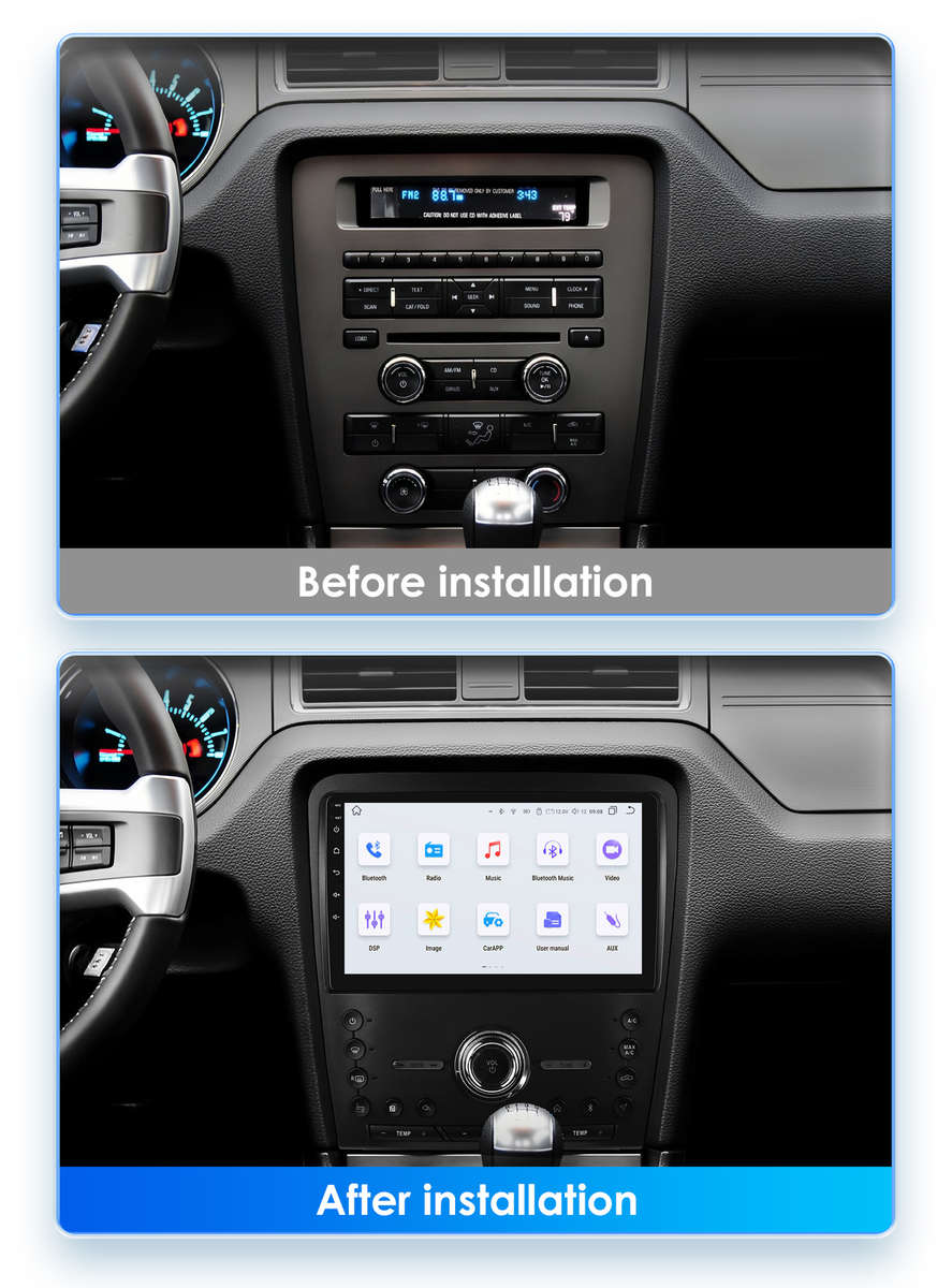 Android 13 Carplay Radio For Ford Mustang 2010-2014 GPS Navi Stereo WiFi BT RDS
