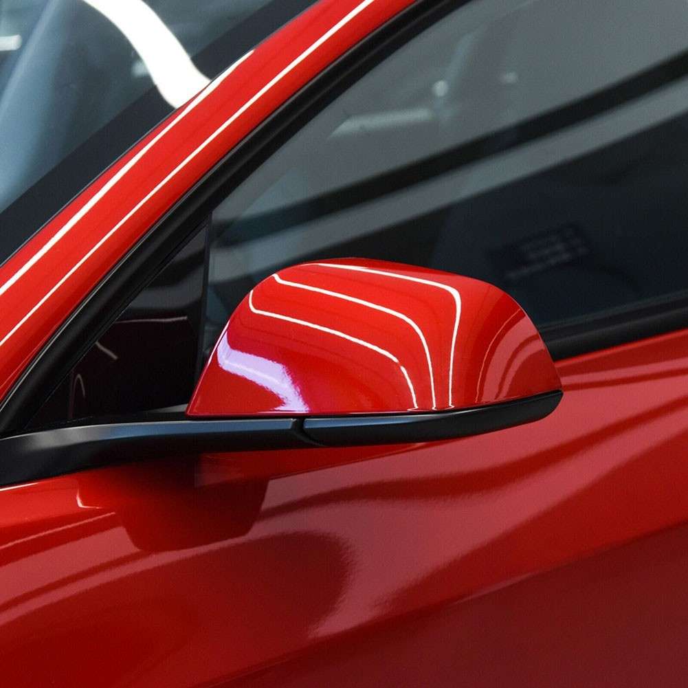 PremiumQuality Red Left Driver Side Mirror Cover For Tesla Model 3 2017 2021