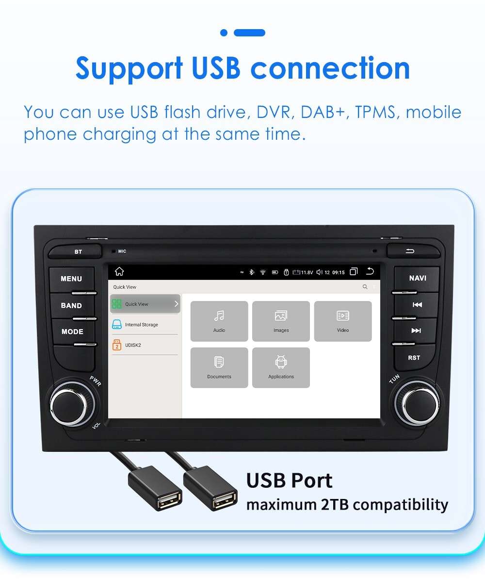 Android 12 Car MultiMedia GPS Navigation BT Stereo Radio for AUDI A4 RS4 S4 B6 7