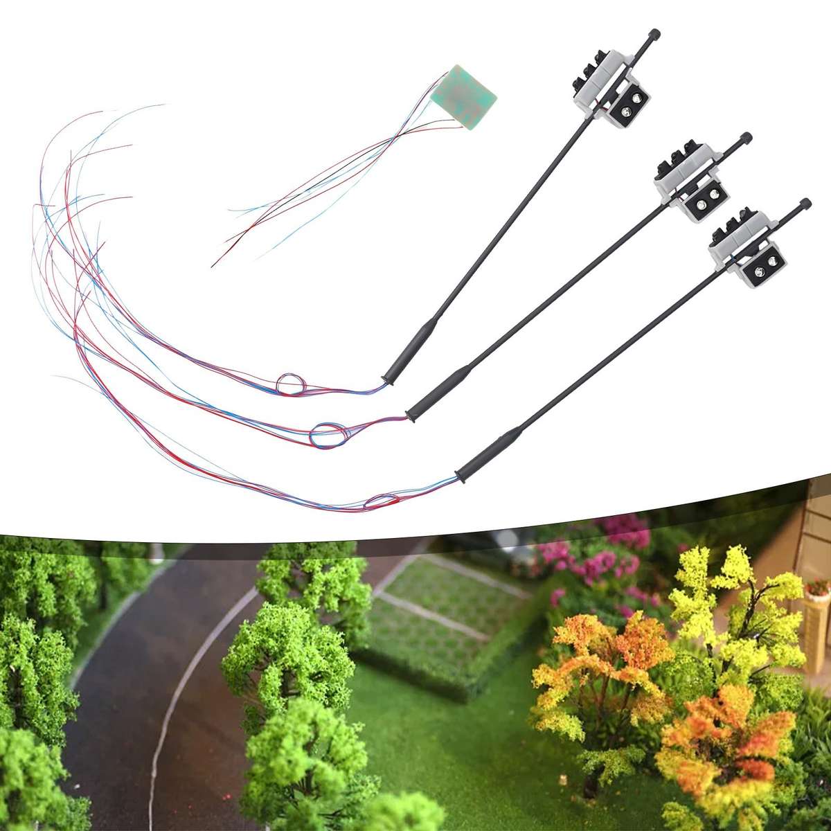 3xGauge G Traffic Lights With Pedestrian Crossings LED Vehicle Light Rail Layout