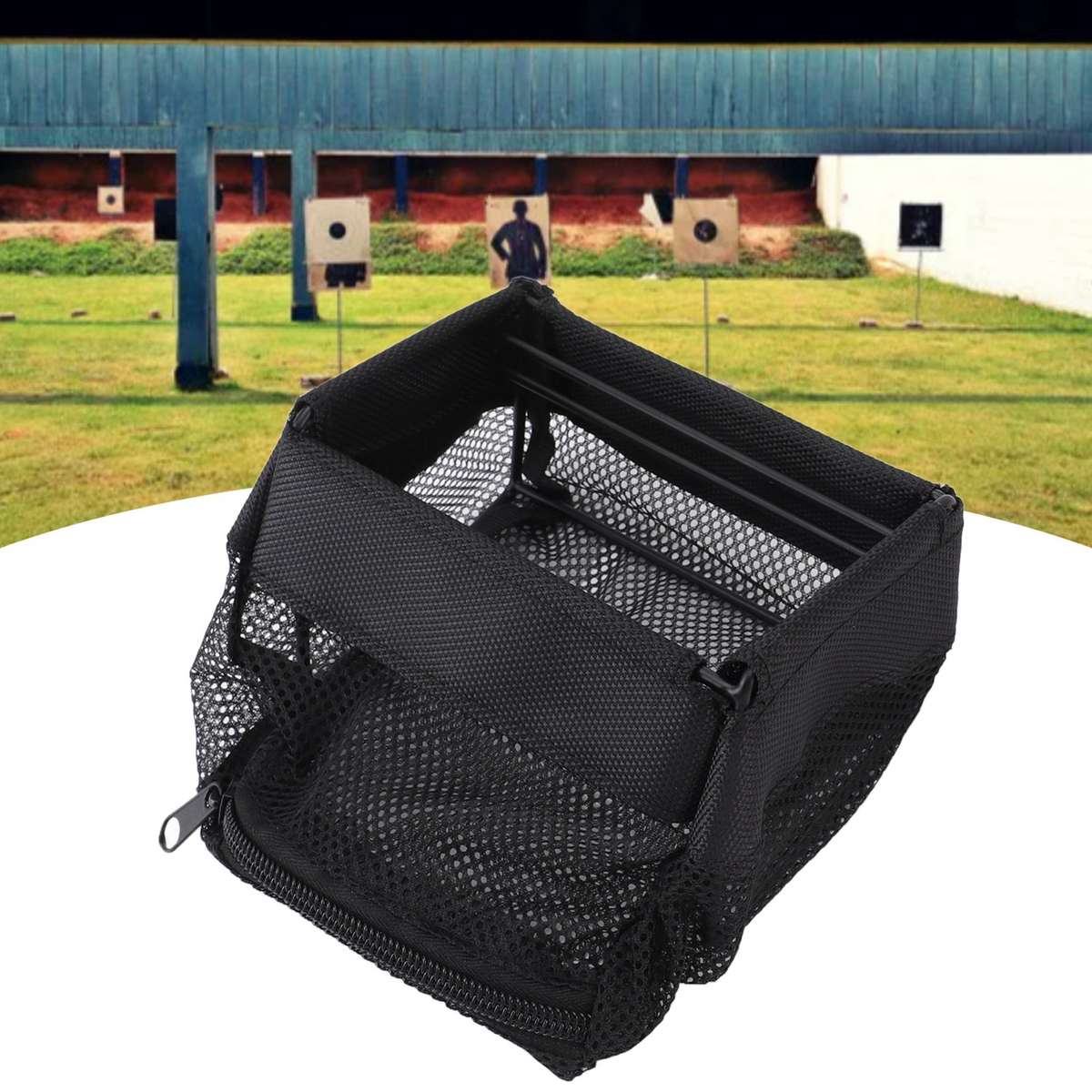 Brass Shell Bag Zippered Bottom Quick Release Tear Resistance Portable Black CHW