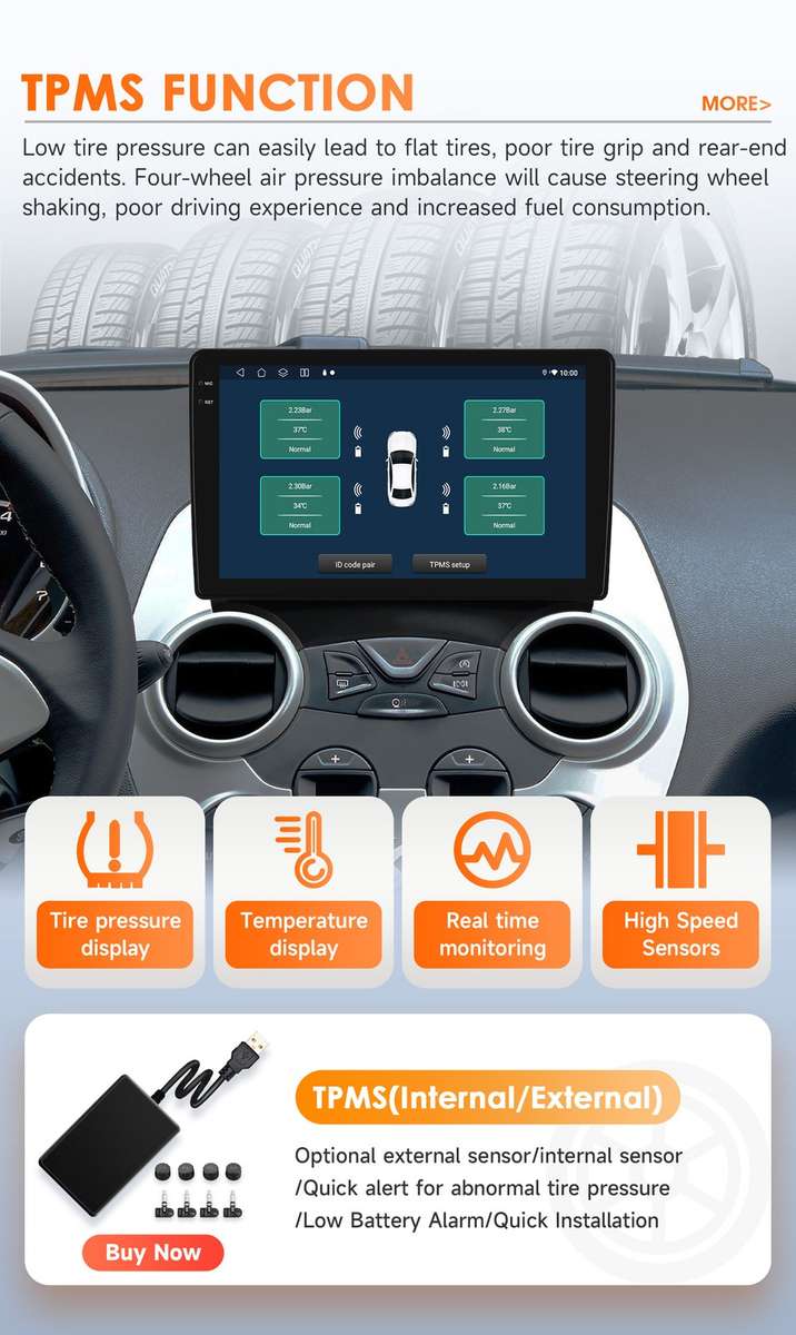 8-Core For Ford Ka 2008-2014 Android14 Car Stereo GPS Navi Radio DSP CarPlay SWC