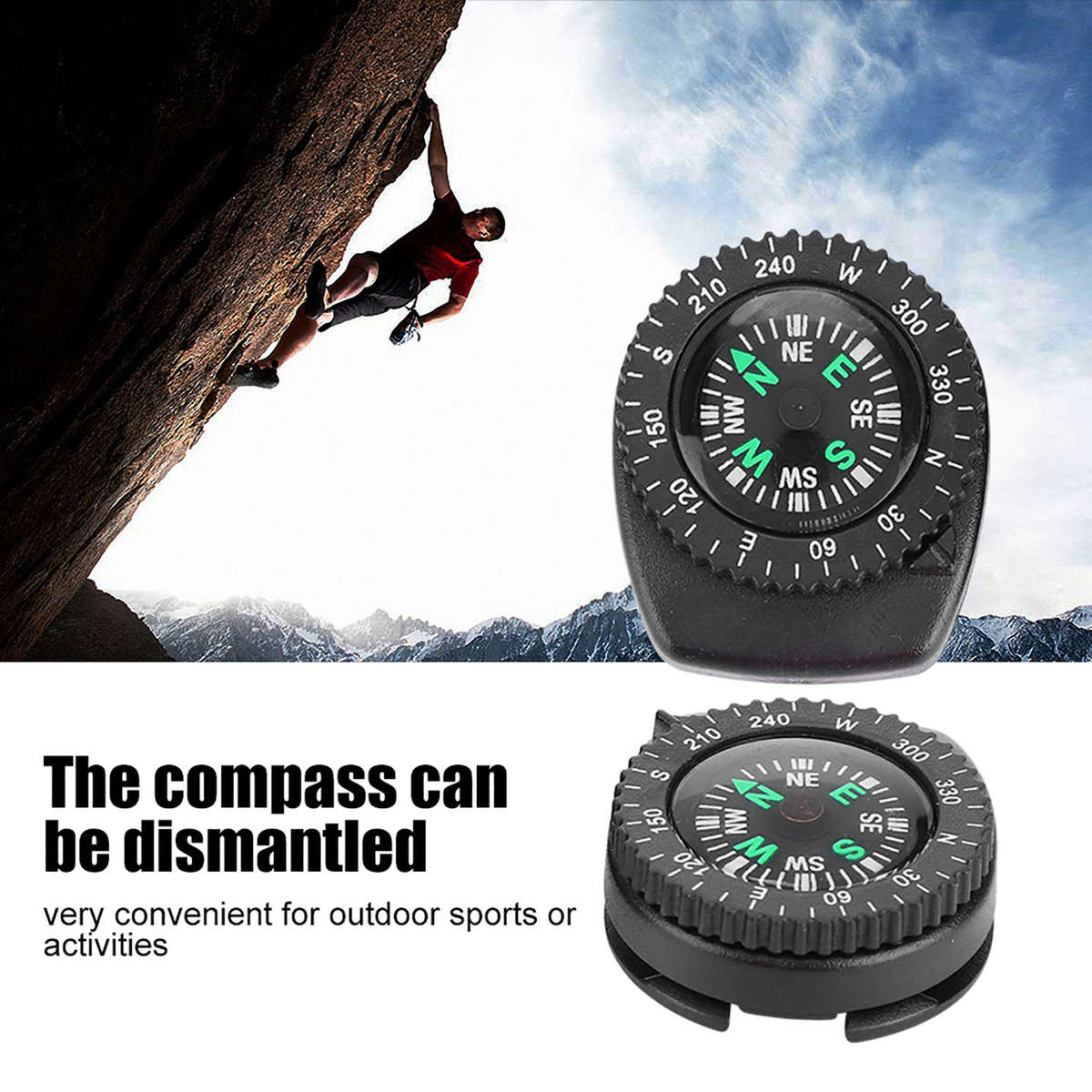 2pcs Portable Watch Bandipide Navigation Wrist Compass For Boating HG CW