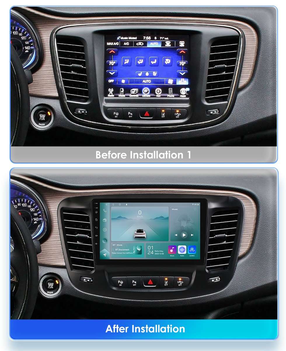 Carplay Android 14 For 2015-2019 Chrysler 200 200C 200S Car Stereo GPS Sat Navi