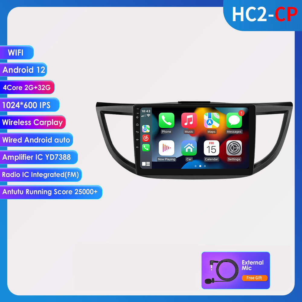 10.1" Android Car Stereo Radio CarPlay 2+32G BT GPS WIFI For Honda CRV 2012-2016
