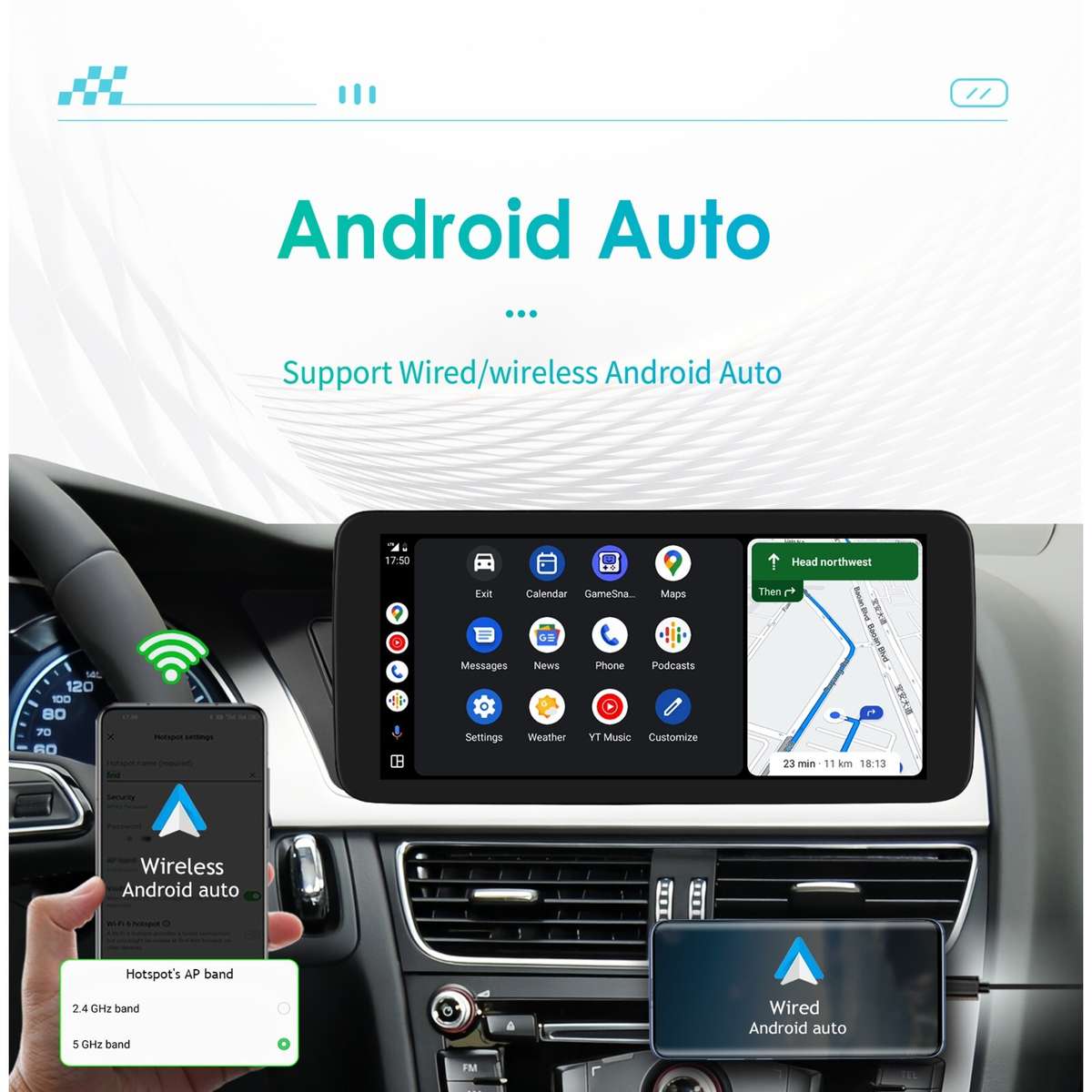 10.33"for AUDI A4 A5 2009-15 Android 12 TouchScreen Radio Carplay Wifi DSP 8Core
