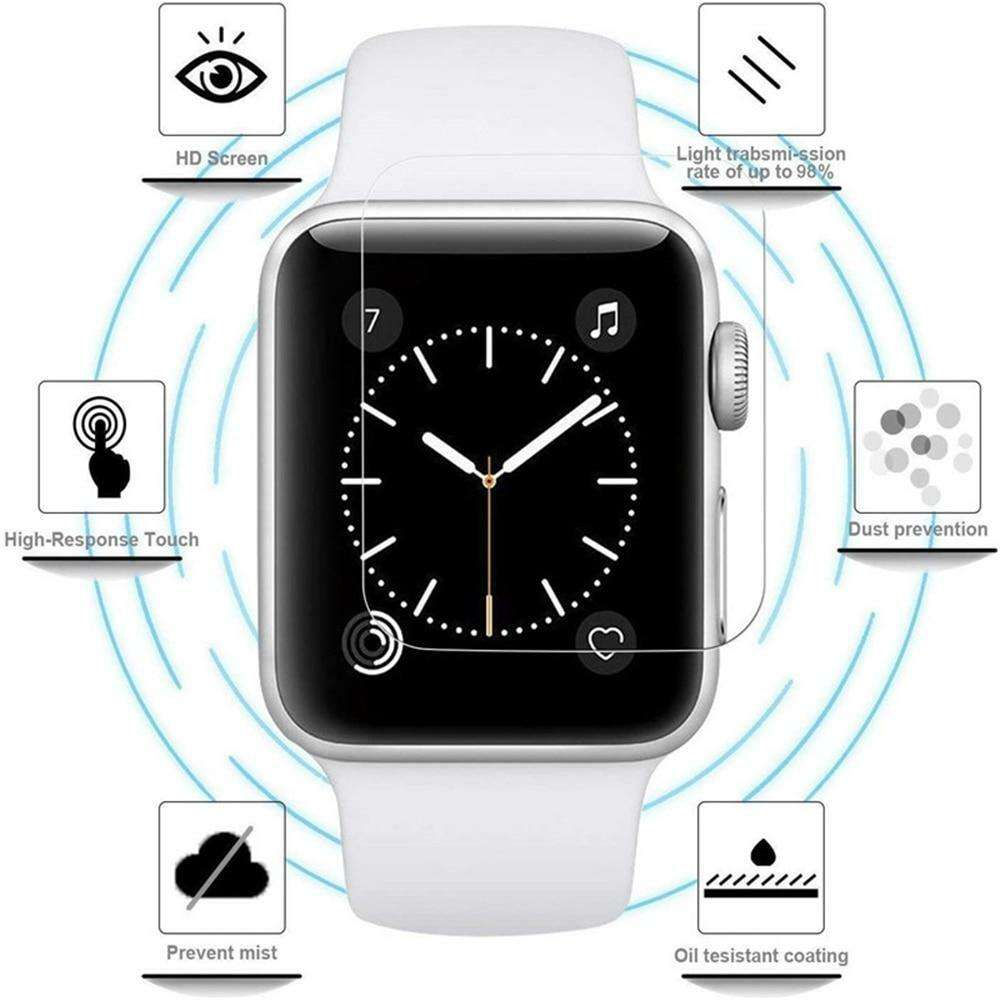 2 x Apple iWatch Soft Hydrogel Silicone Full Cover Screen Protectors FOR ALL MODELS