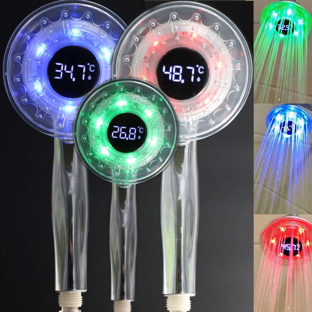 Adjustable Temperature LED Showerhead With Color Indicators For Optimal Comfort