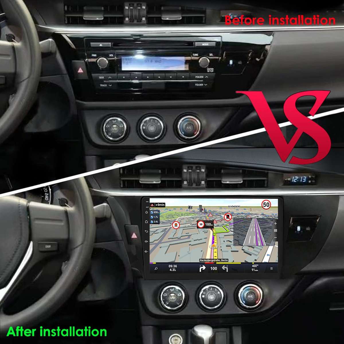 64GB Android 13 Carplay Car Stereo Radio Head Unit For Toyota Corolla 2014-2016