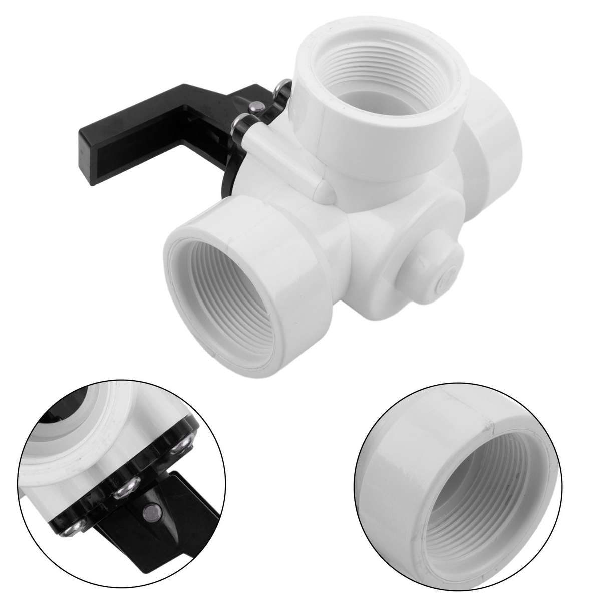 Swimming Pool Hoses Connection Air Beds Air Pumps 3-way Valve 4pcs/set Plastic