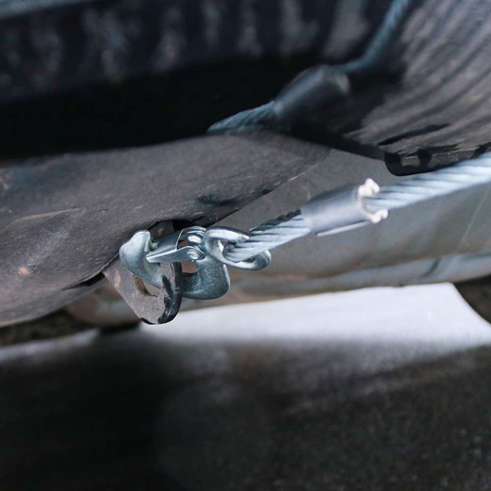 Rubber Coated Tow Recovery Hook Rope 5 Ton 4Meter Heavy Duty Steel Wire Cable