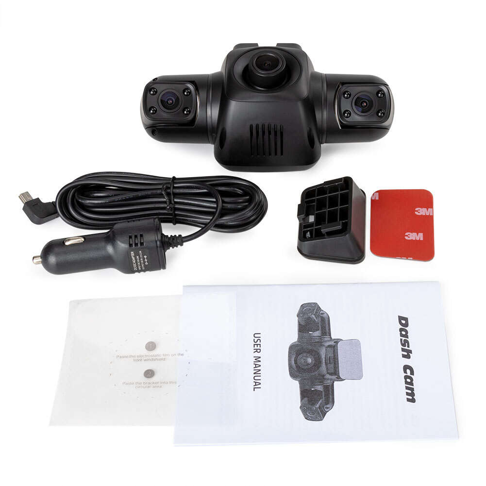 Car Camera DVR Vehicle Video G-Sensor WiFi Dash Cam Recorder 3-Channel 2K 360°