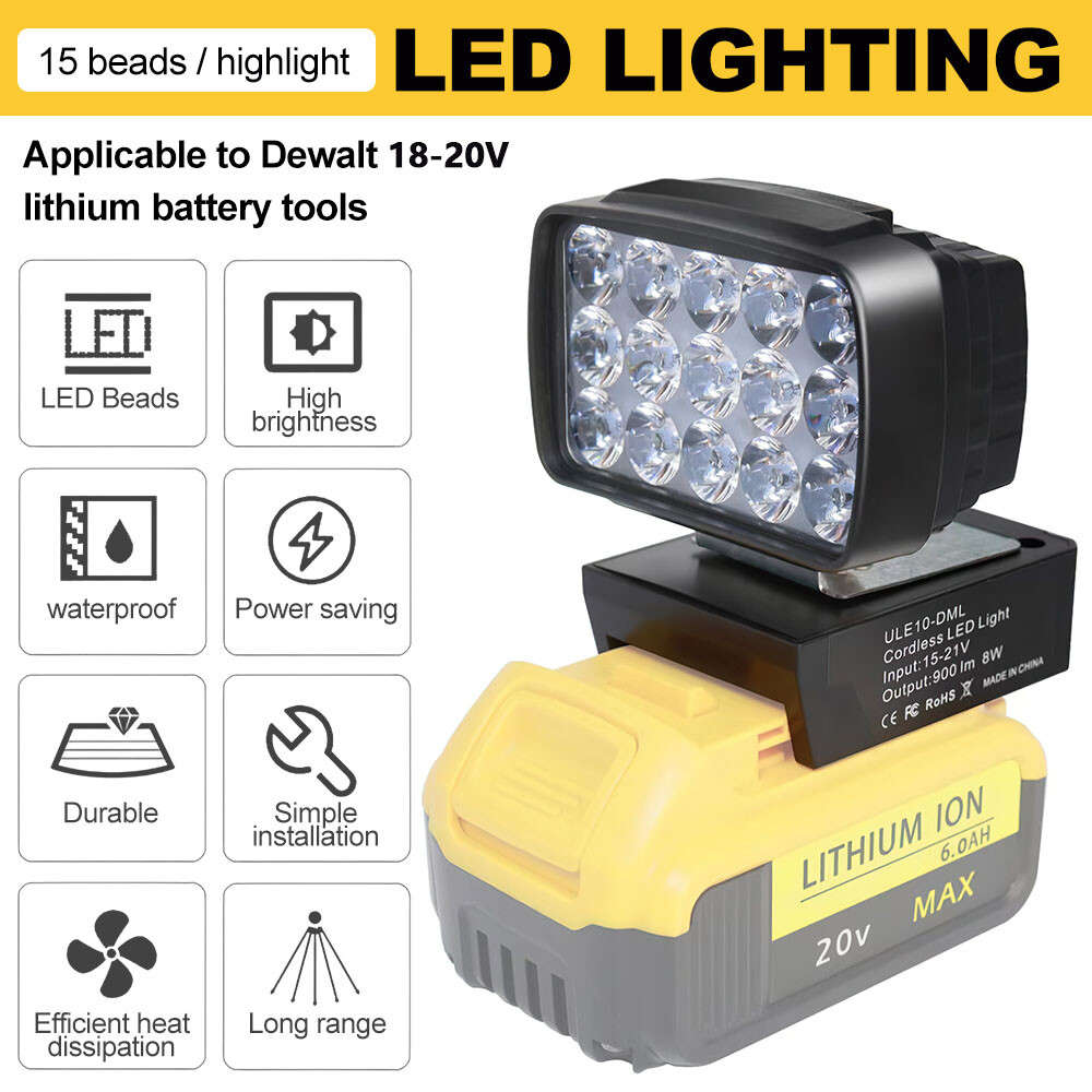 LED Work Light Flashlights For Dewalt 18V 20V MAX Li-Ion Battery For Camping